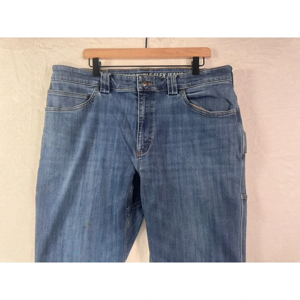 Duluth Trading Co Ballroom Double Flex Carpenter Jeans Mens‎ 38x30 Blue Denim